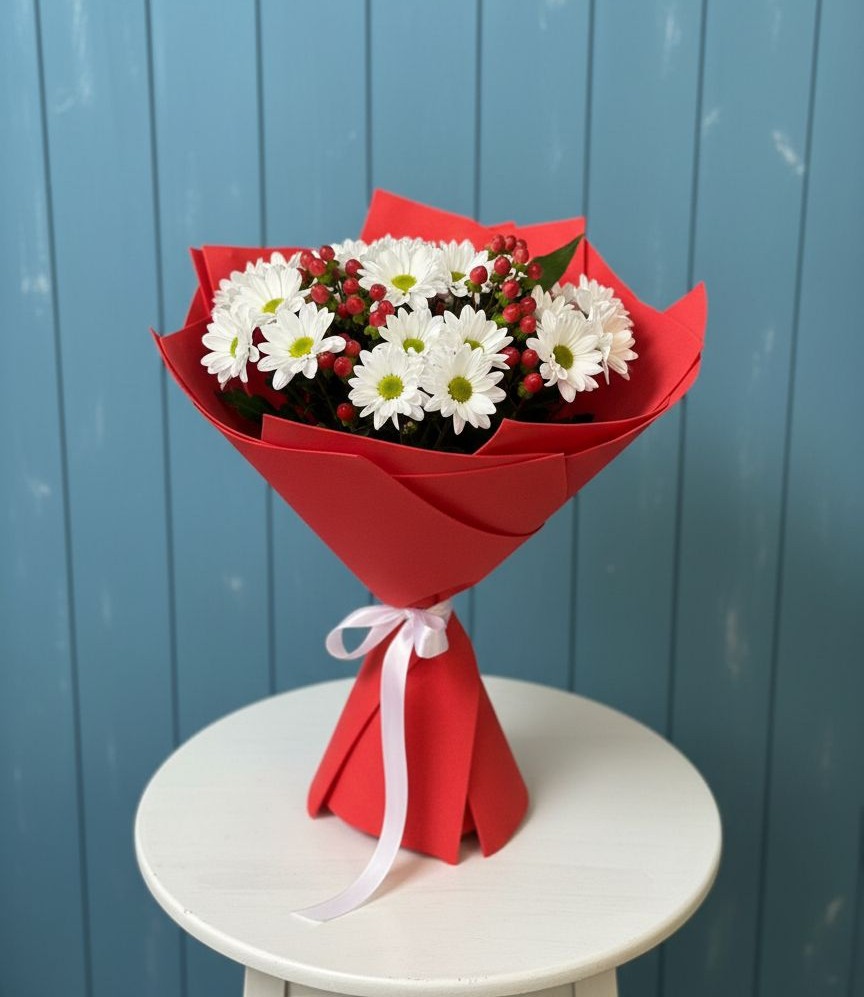 Букет цветов из: Хризантемы в Сельхозтехнике