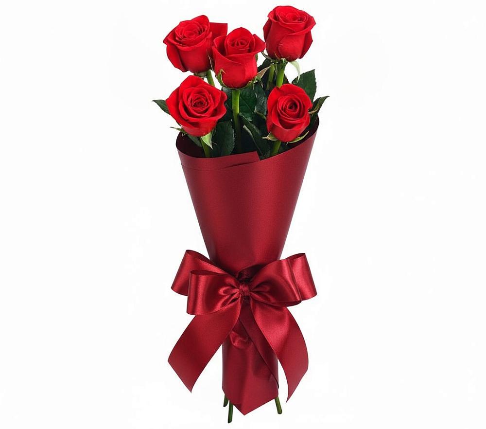 Букет 5 Красных роз Эдлесс Лав в Сельхозтехнике