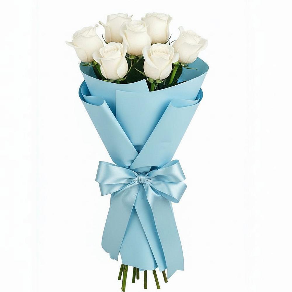 Букет 7 белых роз Проуд в Сельхозтехнике