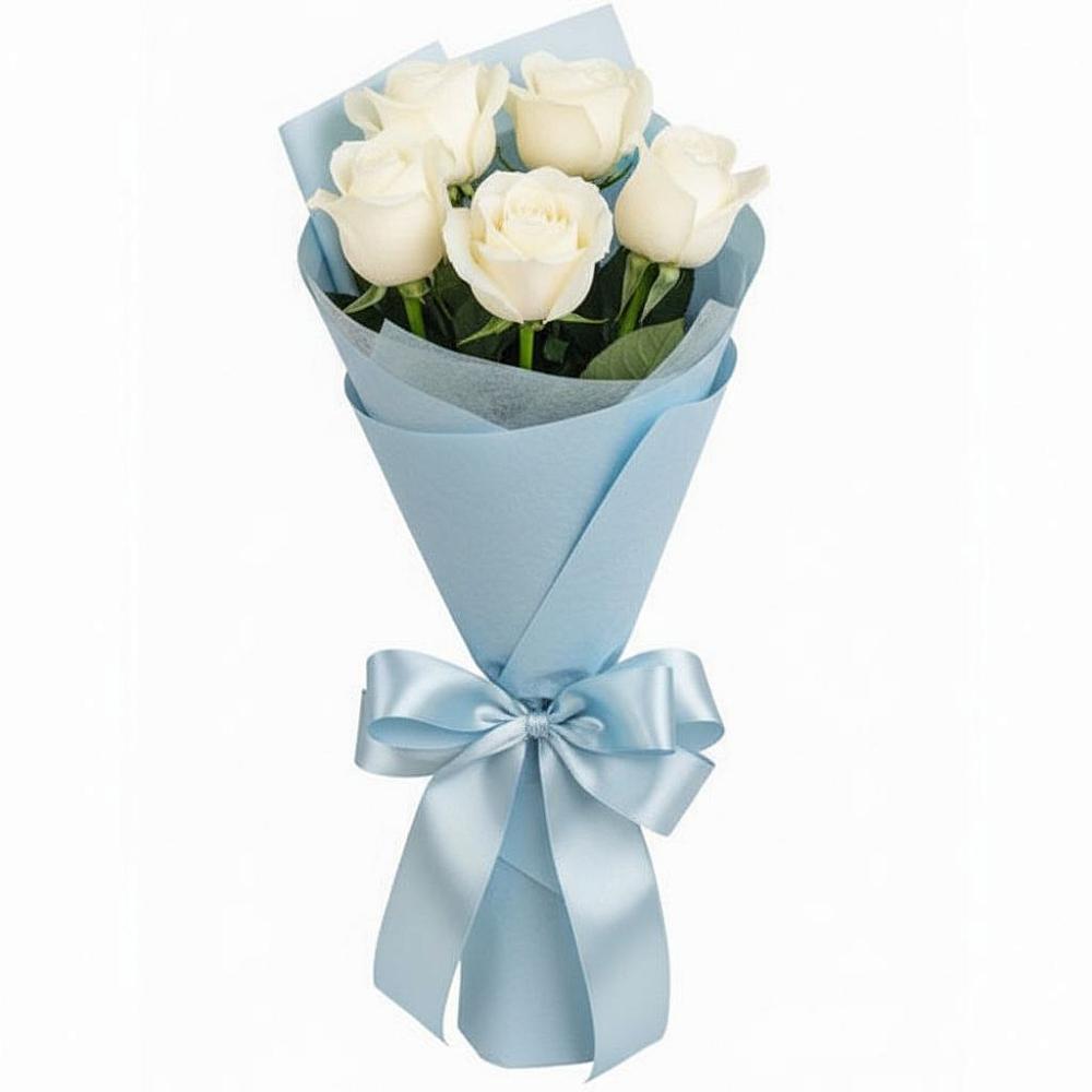 Букет 5 Белых роз Проуд в Сельхозтехнике