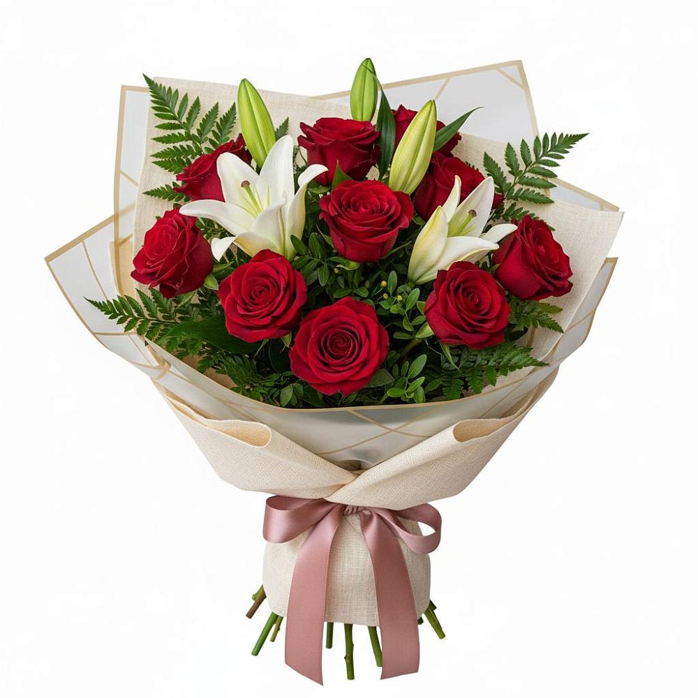 Букет цветов из: Лилии и Розы в Сельхозтехнике