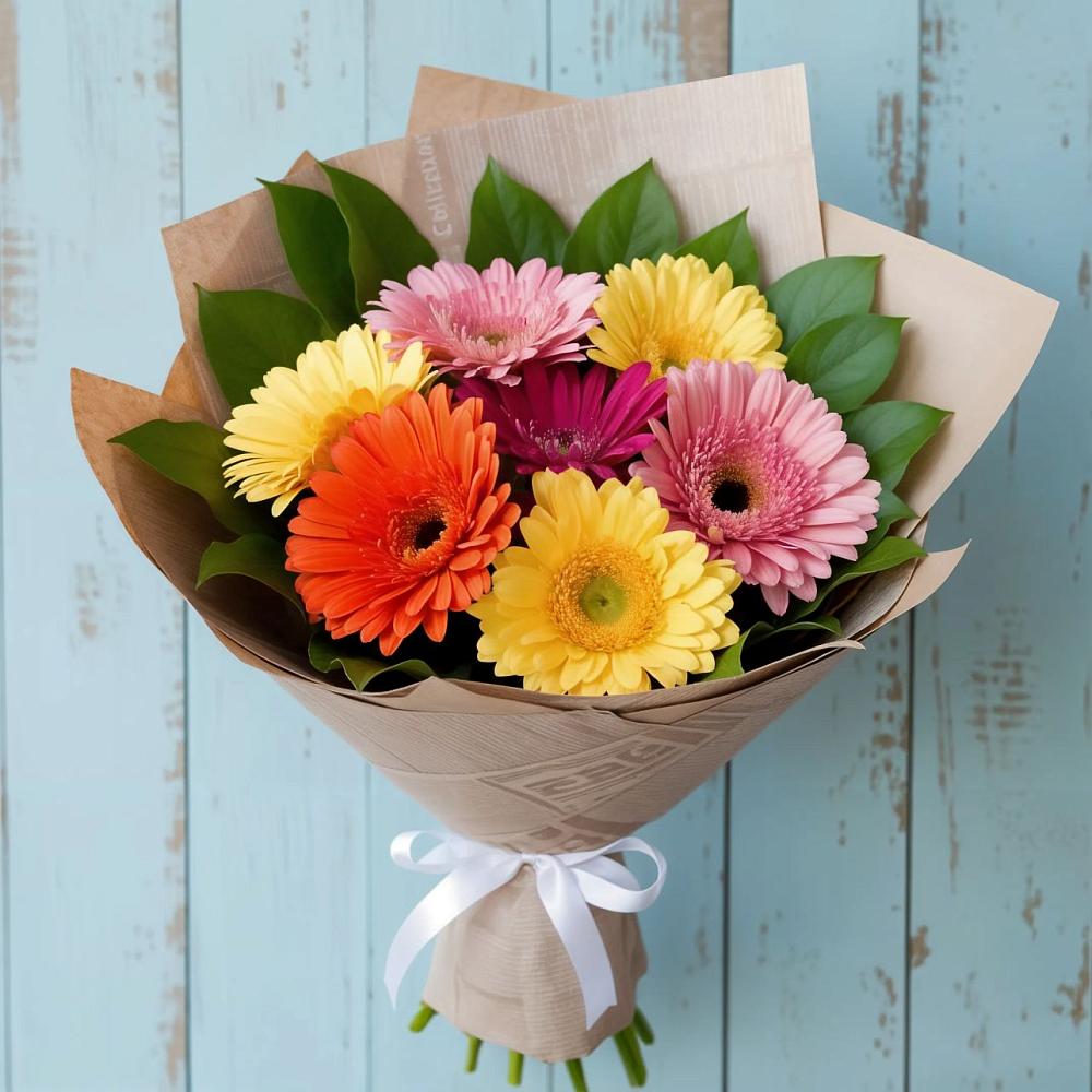 Букет цветов из: Герберы в Сельхозтехнике