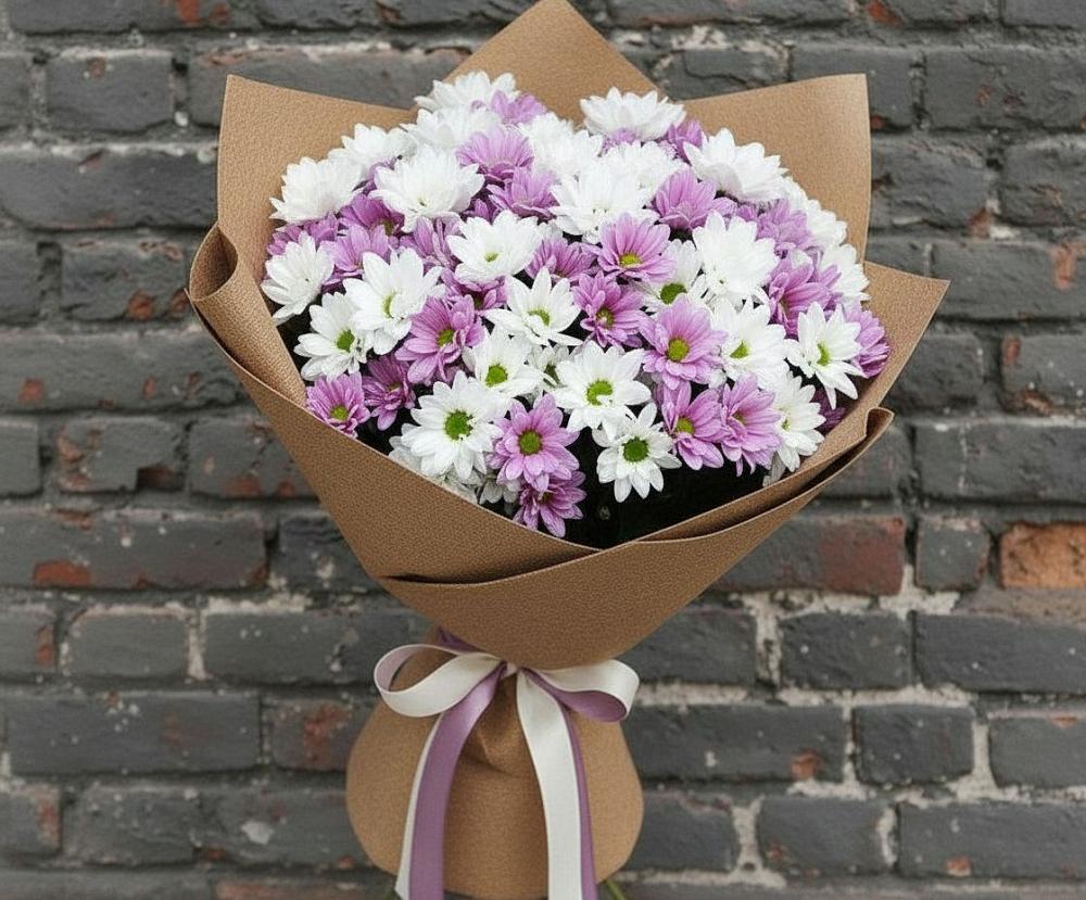 Букет цветов из: Хризантемы в Сельхозтехнике