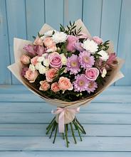 Букет цветов из:  Хризантемы, Розы и Альстромерии #REPLACE_PRED# Сельхозтехнике