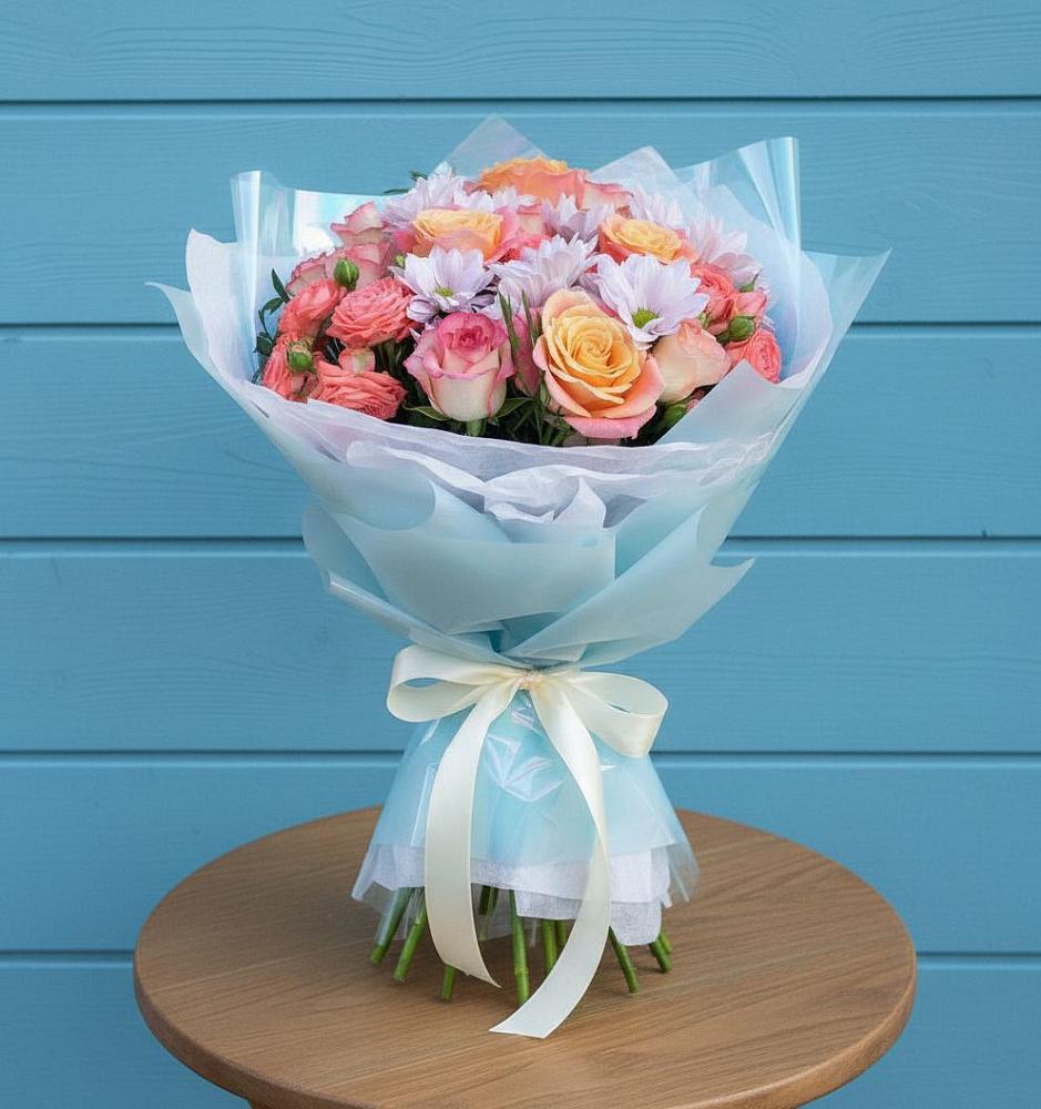 Букет цветов из: Хризантемы и Розы в Сельхозтехнике