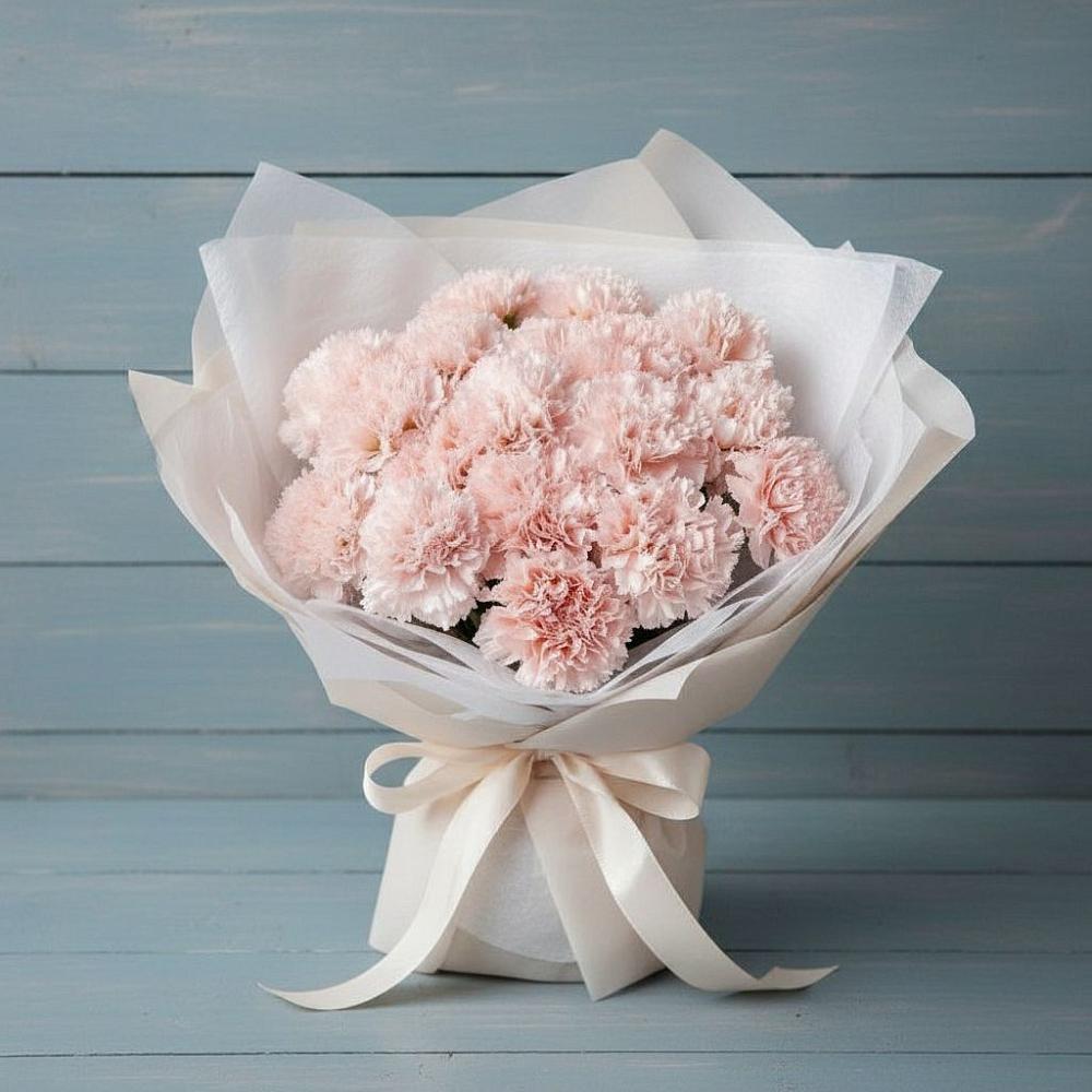 Букет цветов из: Гвоздики в Сельхозтехнике